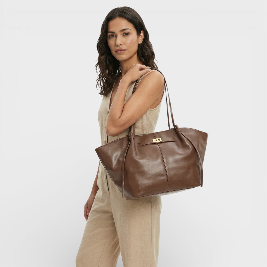 Bolso Shopper Estructurado Negro Mujer