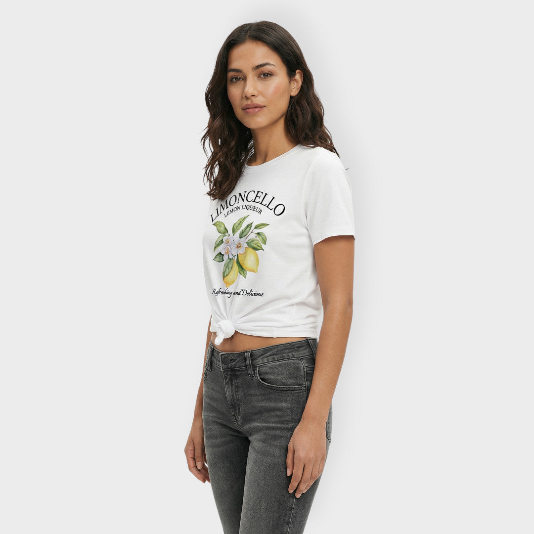 Camiseta Blanca Mujer Estampada Limón