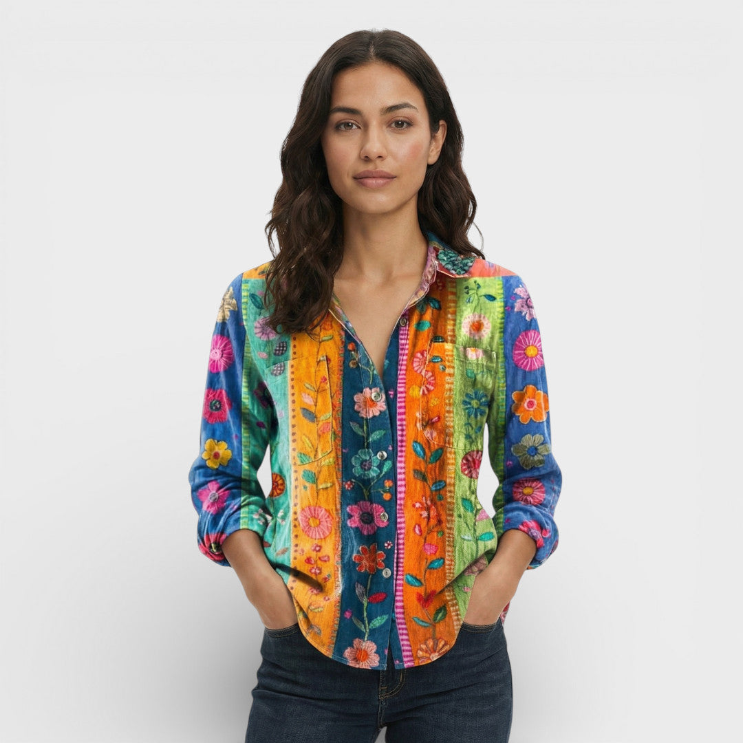 Camisa Mujer Botones Cuello Clásico