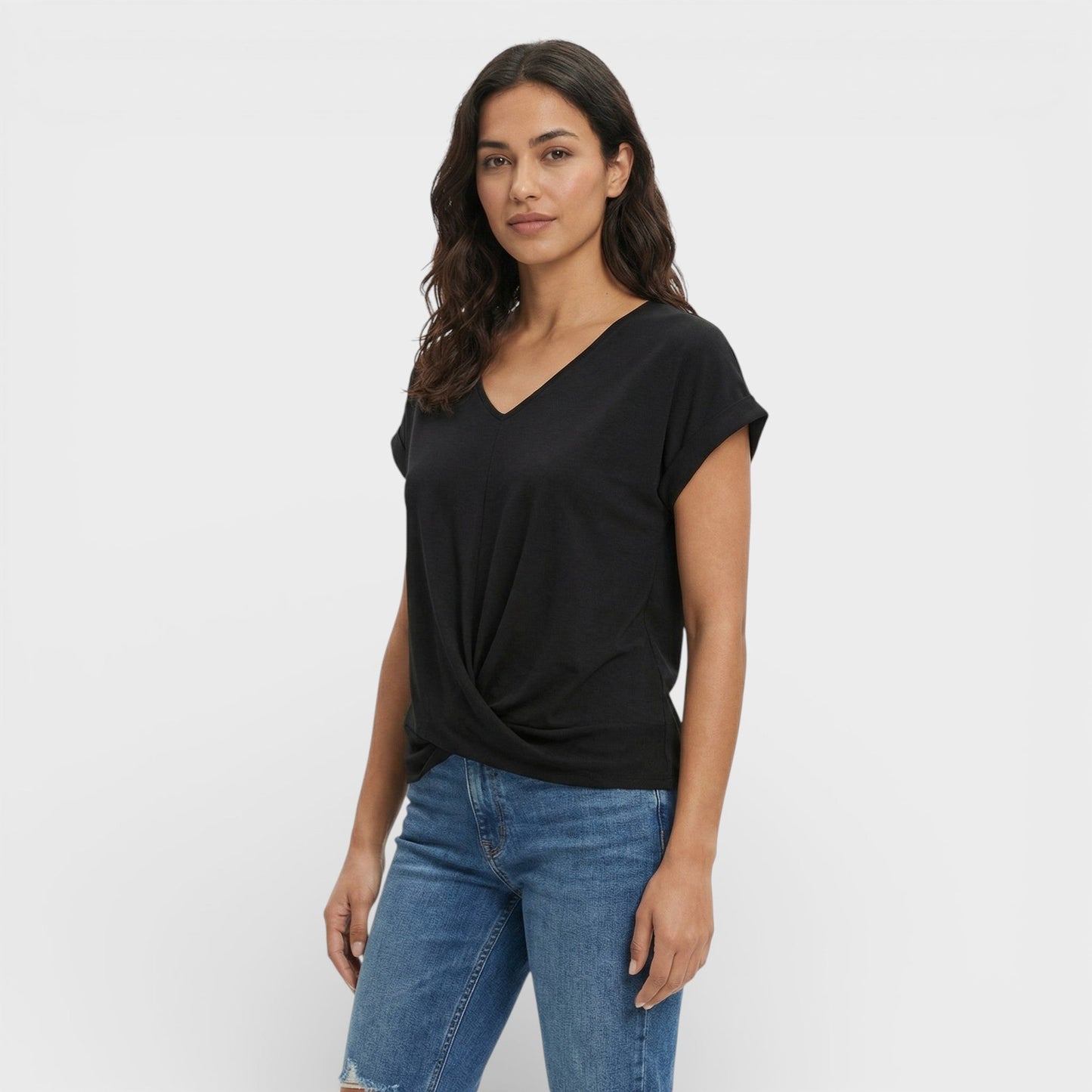 Camiseta Escote Pico Efecto Moldeador