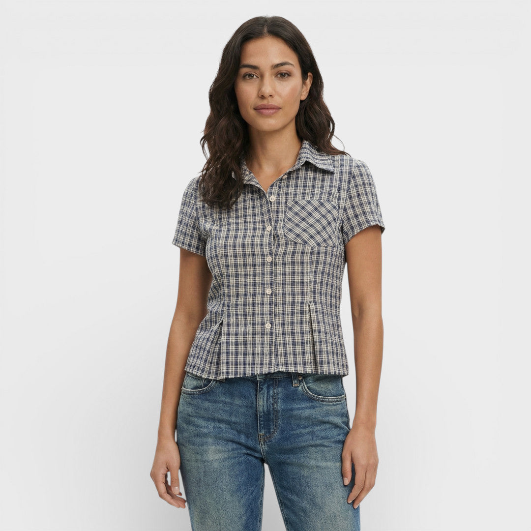 Camisa Cuadros Manga Corta Mujer
