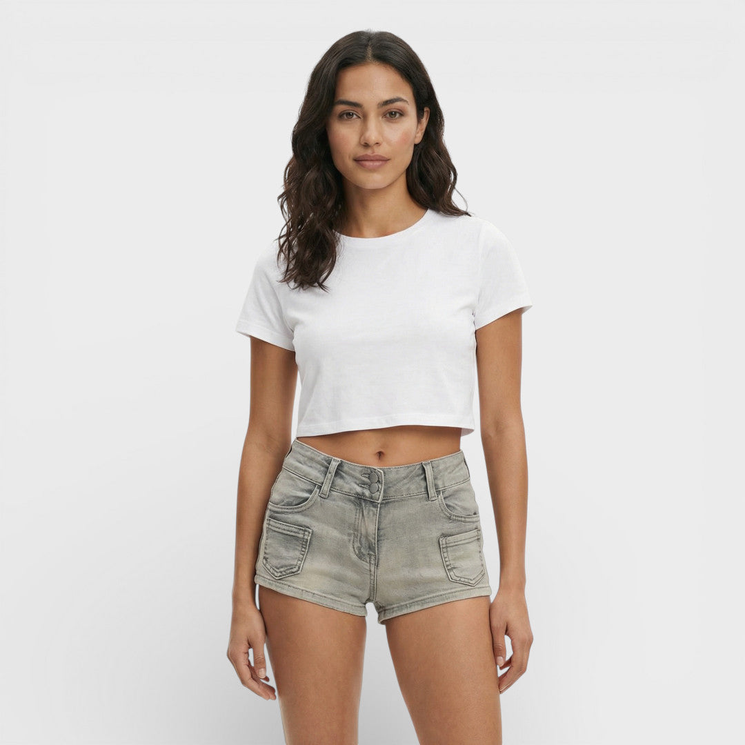 Pantalones Cortos Vaqueros Ajustados Mujer