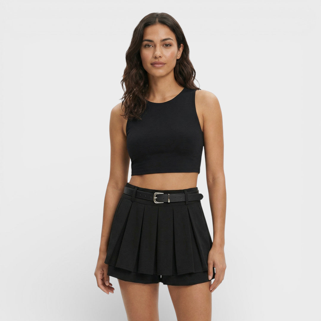 Shorts Plisados Tiro Alto Mujer