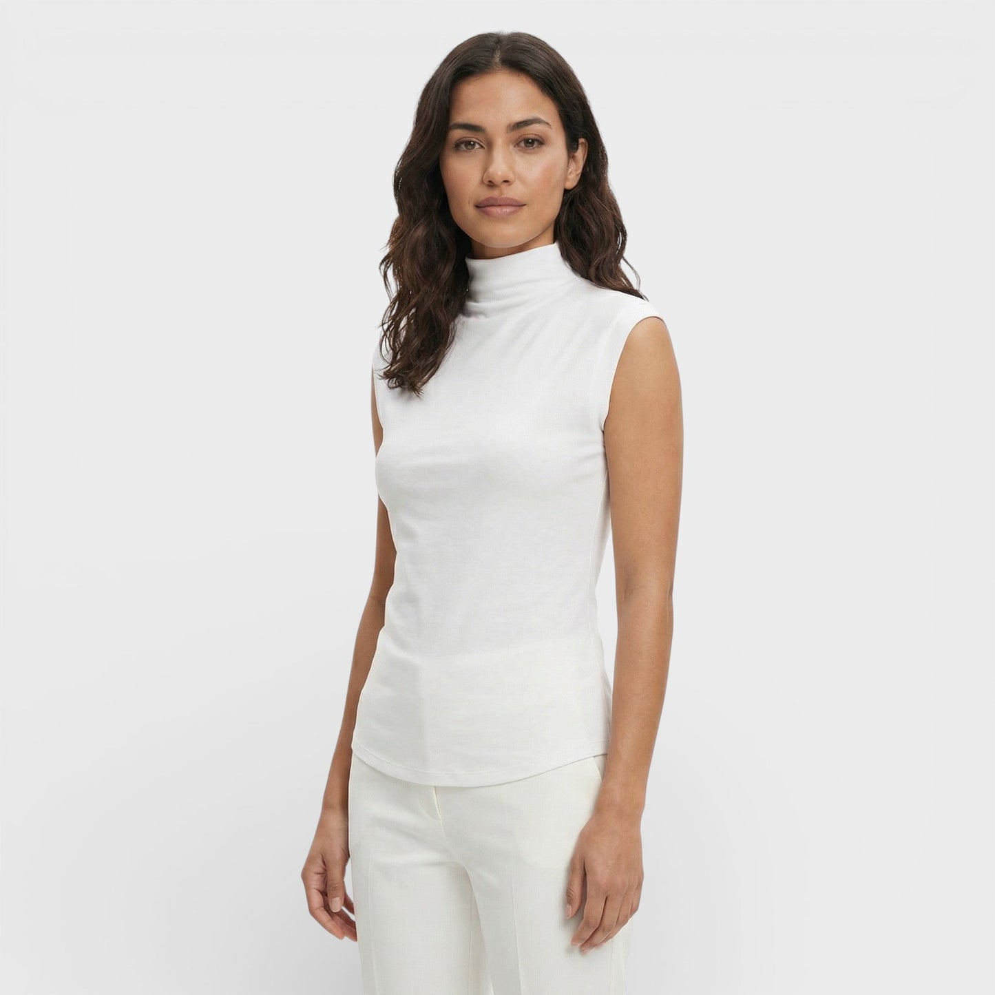 Top Ajustado Cuello Alto Mujer