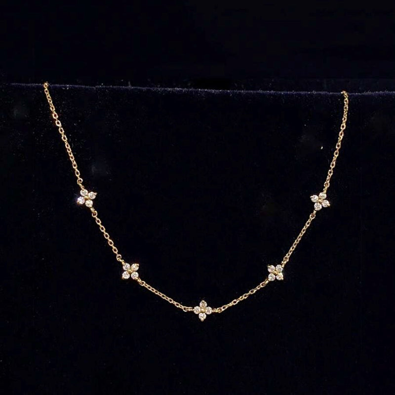 Collar de trébol vintage de cuatro hojas