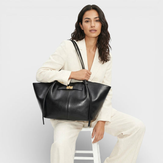 Bolso Shopper Estructurado Negro Mujer