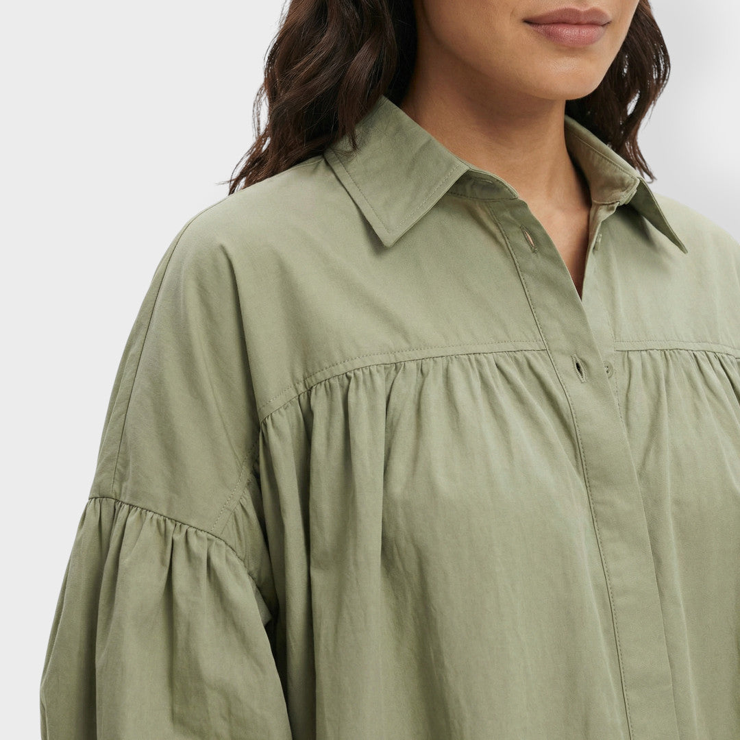 Camisa Oversize Mujer Manga Abullonada