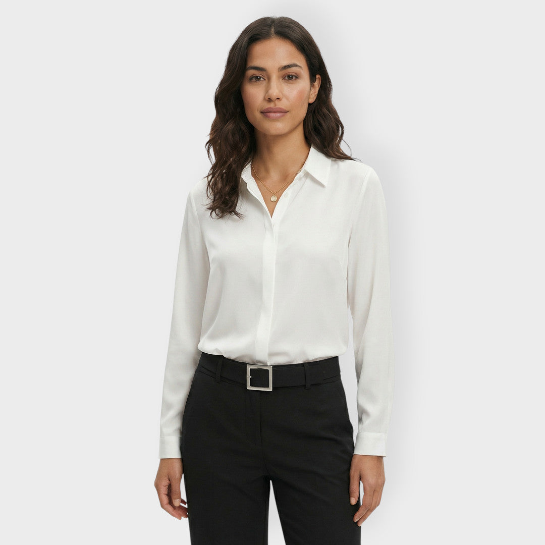 Camisa Blanca Mujer Elegante Trabajo