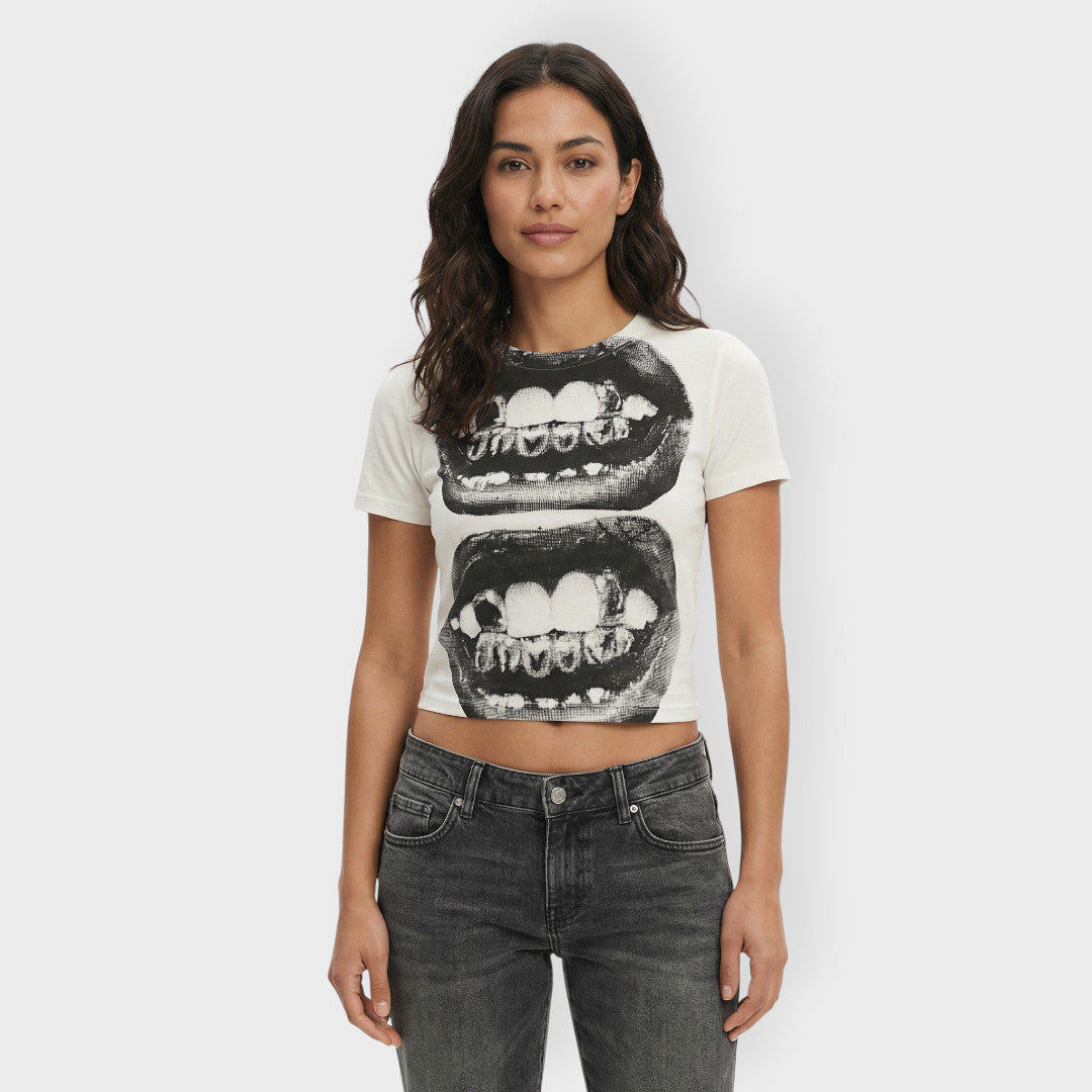 Camiseta Estampada Mujer Manga Corta