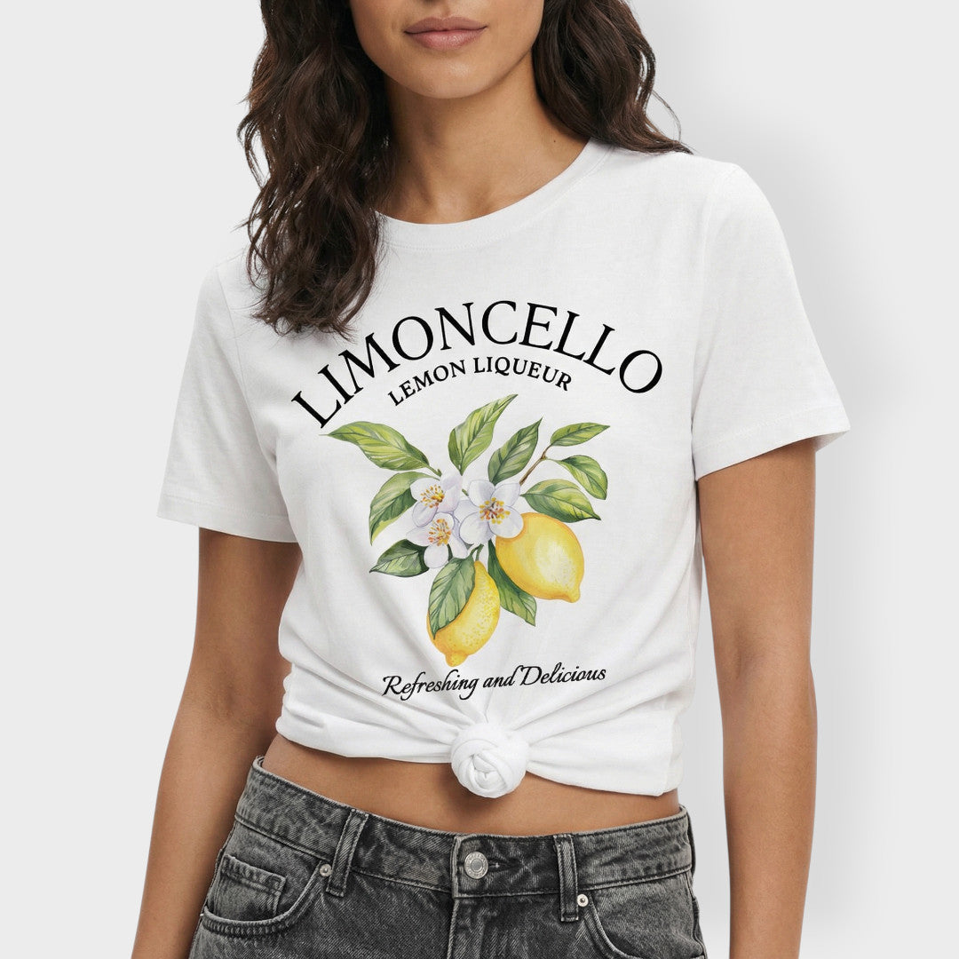 Camiseta Blanca Mujer Estampada Limón