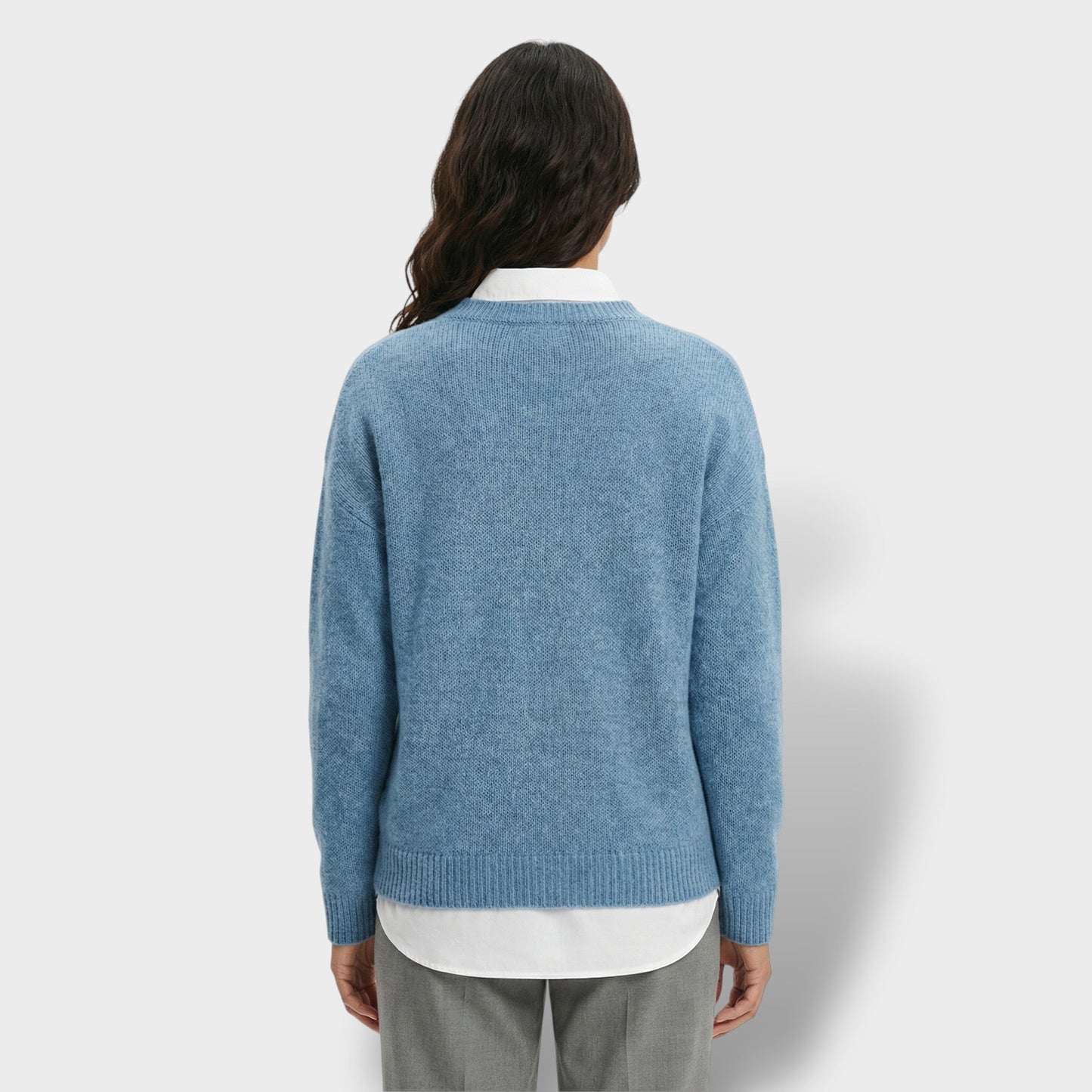 Jersey Punto Cuello Camisa Mujer