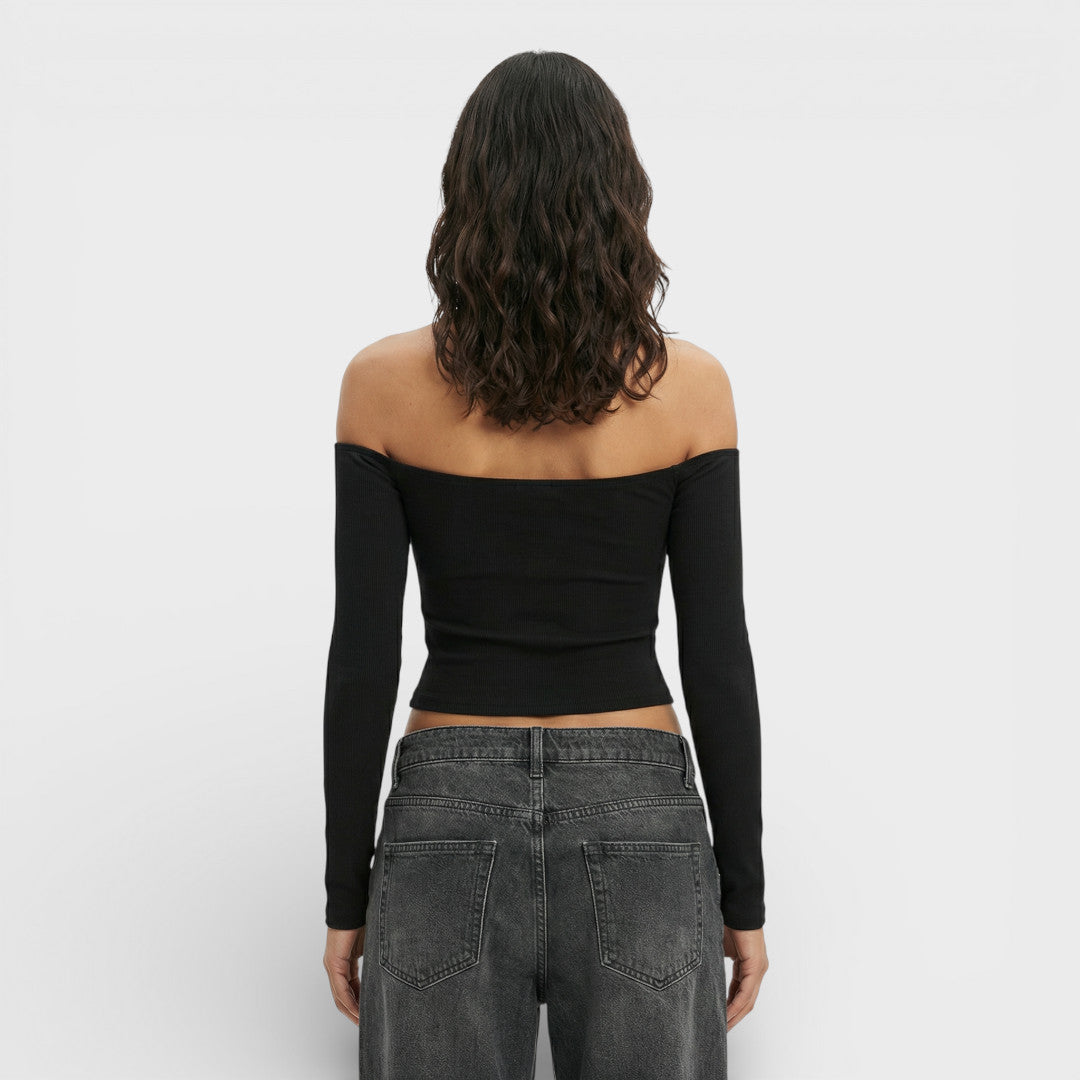 Top Corto Acanalado Mujer