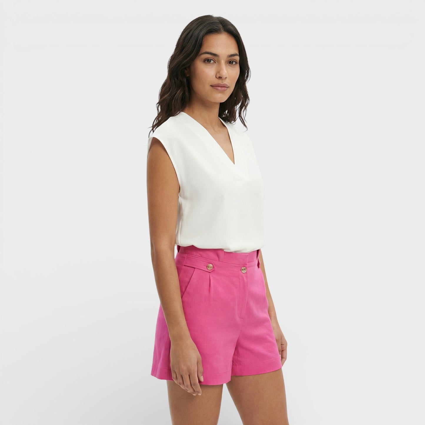 Camiseta Mujer Escote Pico Elegante