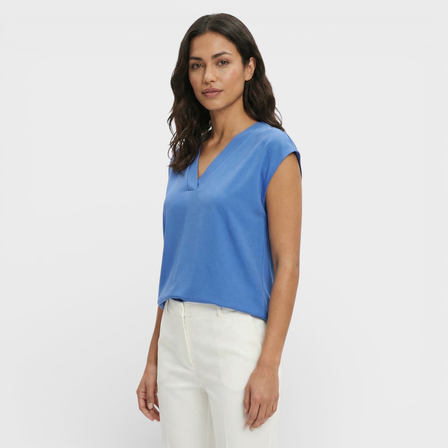 Camiseta Mujer Escote Pico Elegante