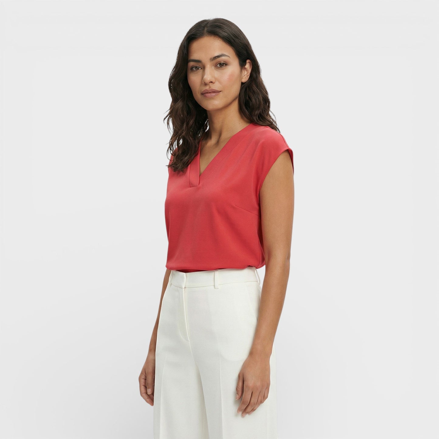 Camiseta Mujer Escote Pico Elegante