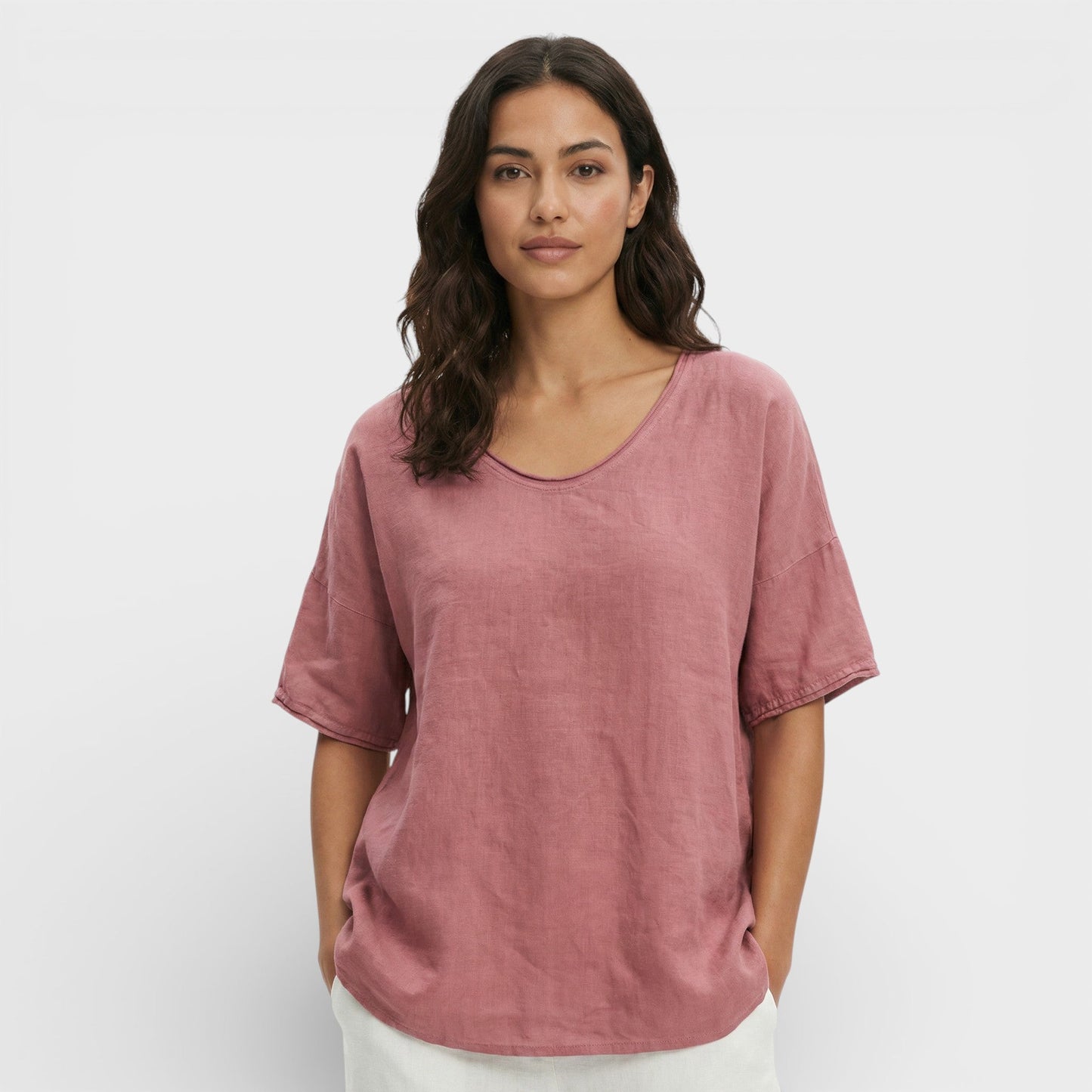 Camiseta Holgada Mujer Escote Pico