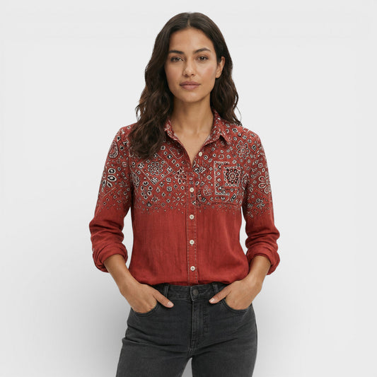 Camisa Mujer Botones Cuello Clásico