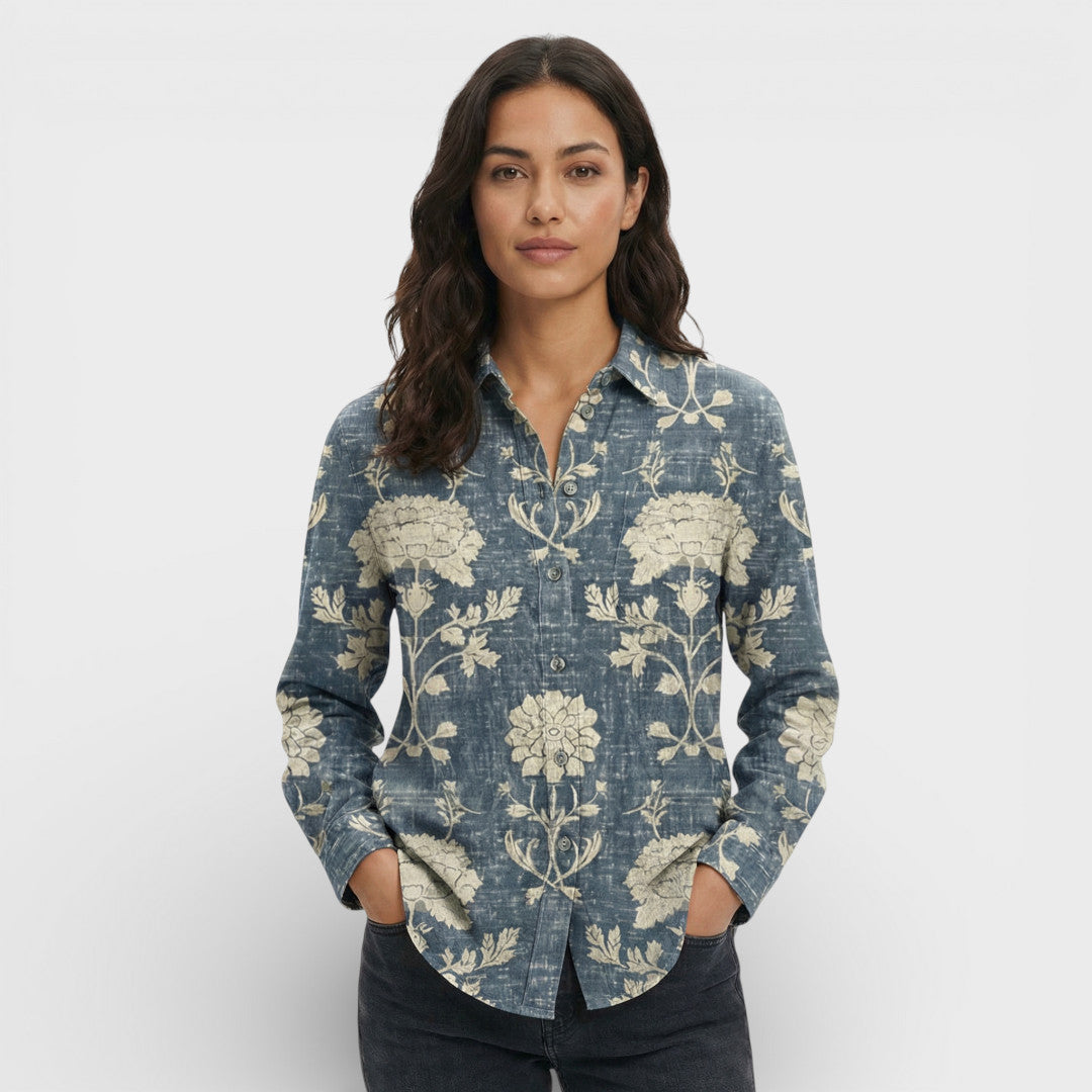 Camisa Mujer Botones Cuello Clásico