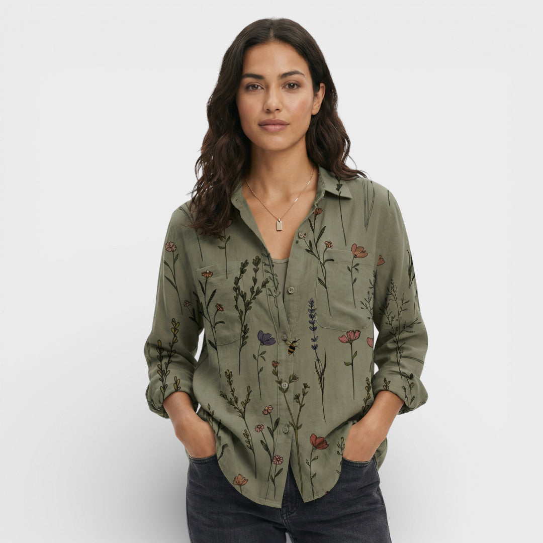 Camisa Mujer Botones Cuello Clásico