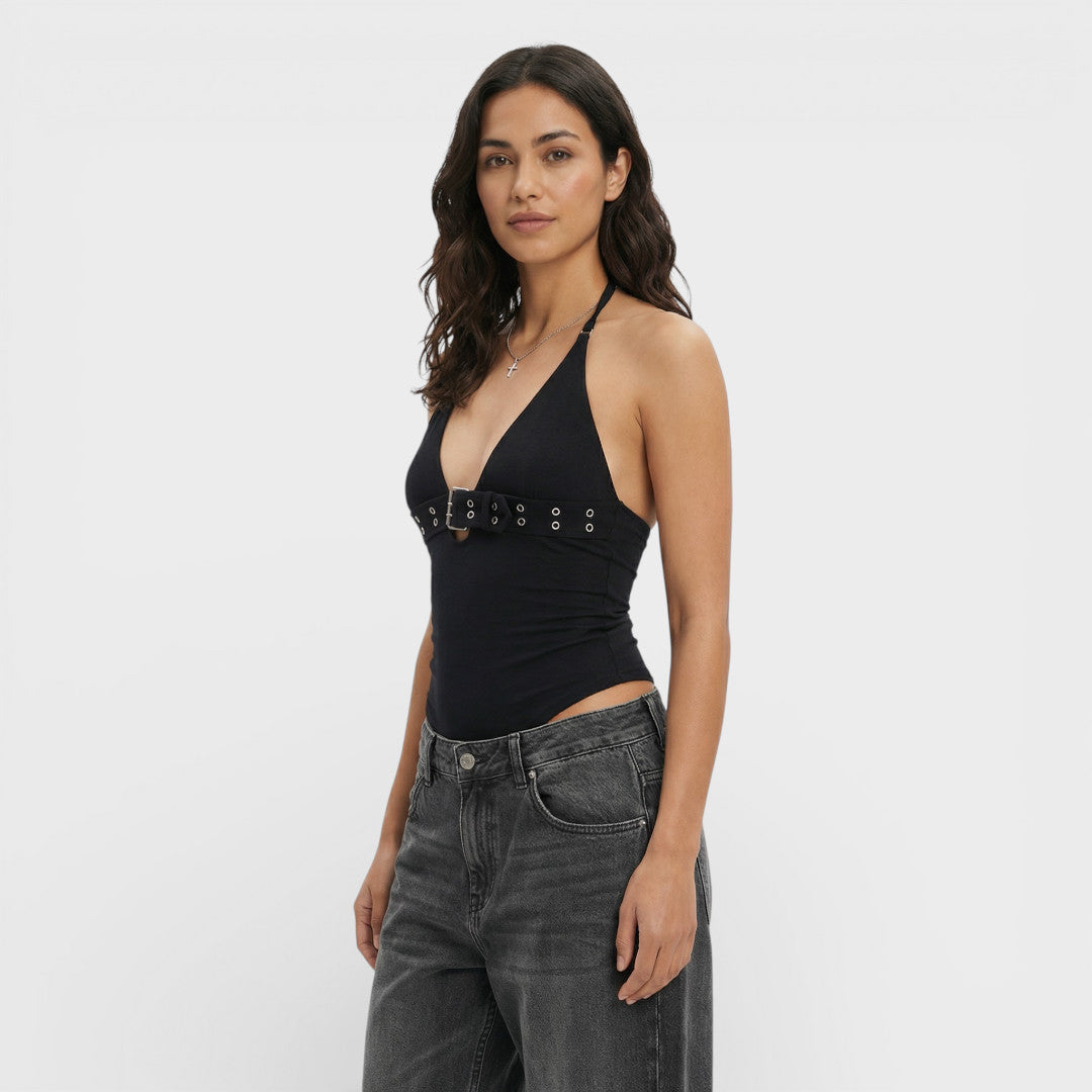 Top Halter Ajustado Mujer Fiesta