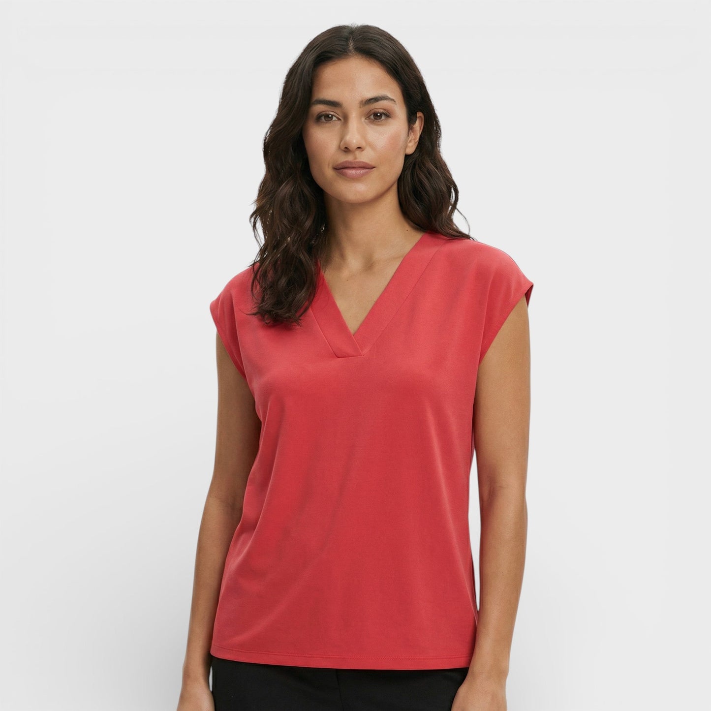 Camiseta Mujer Escote Pico Elegante