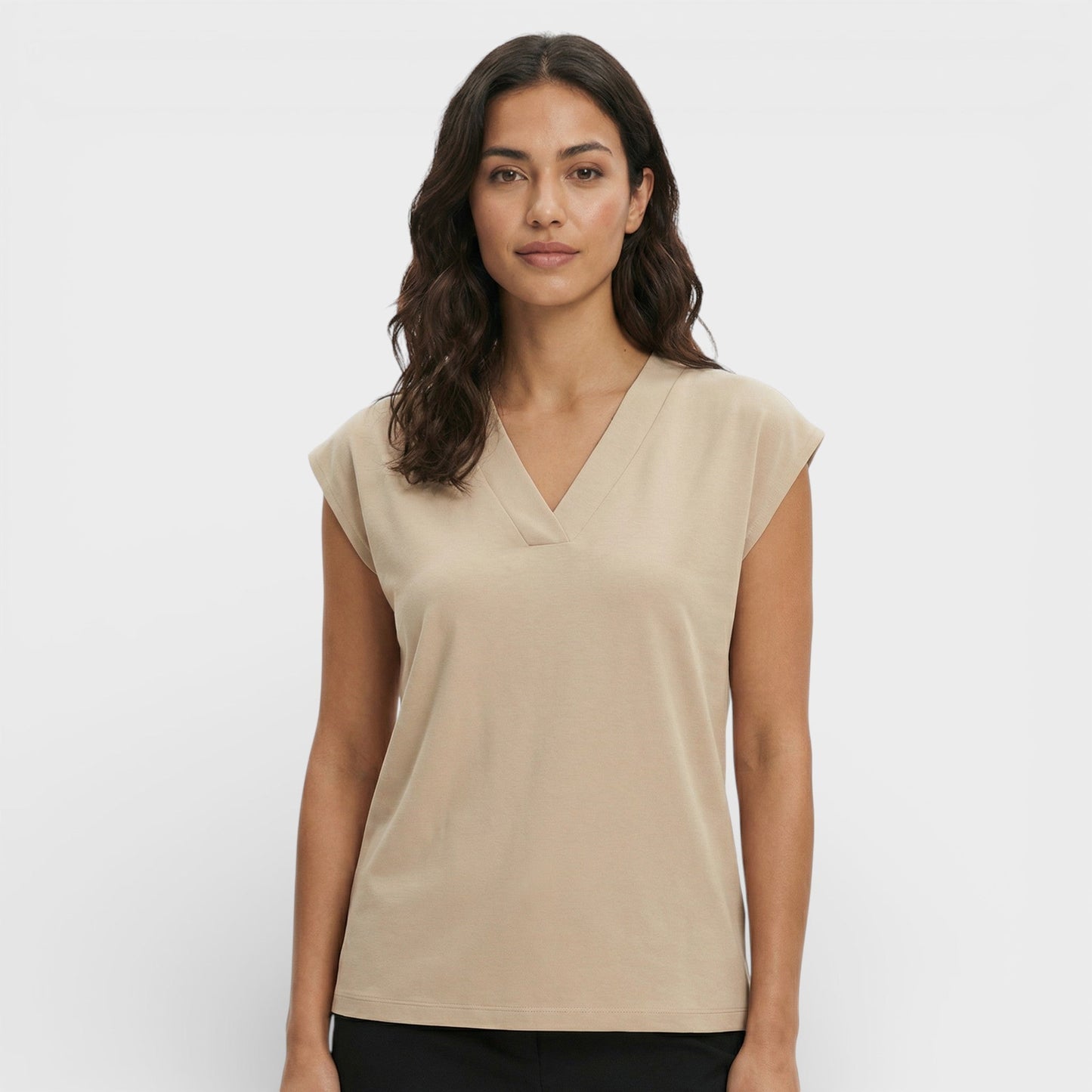 Camiseta Mujer Escote Pico Elegante