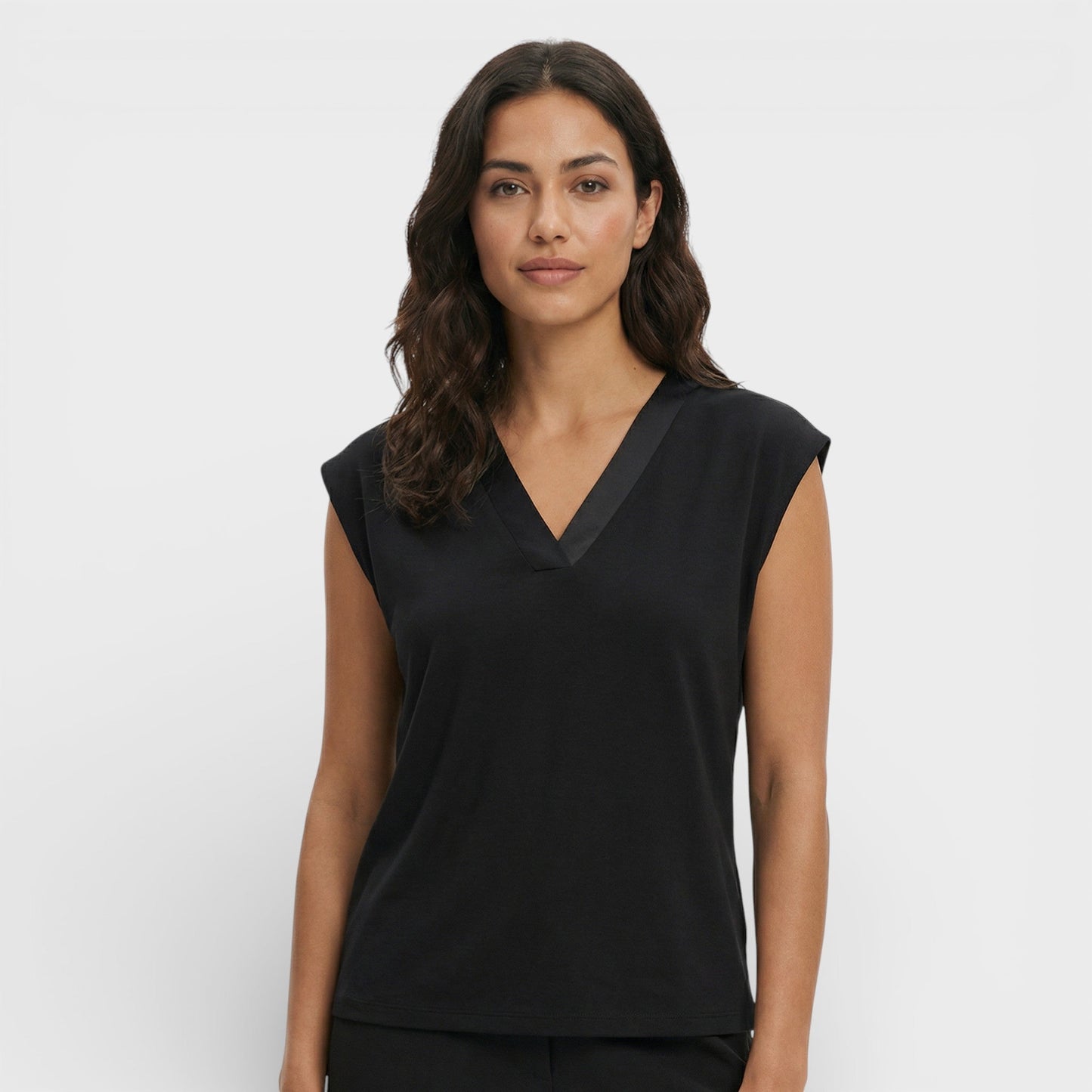 Camiseta Mujer Escote Pico Elegante