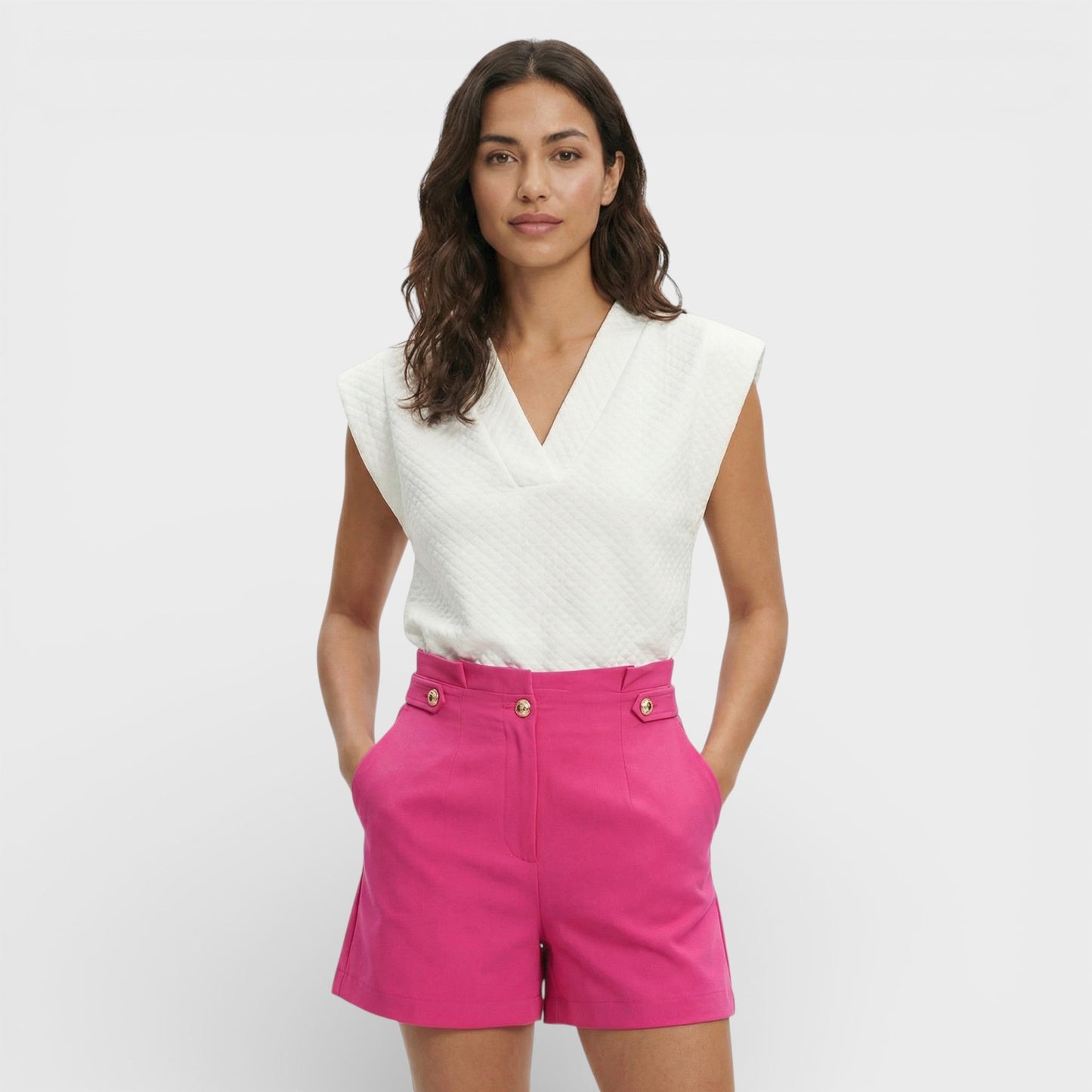 Camiseta Mujer Escote Pico Elegante