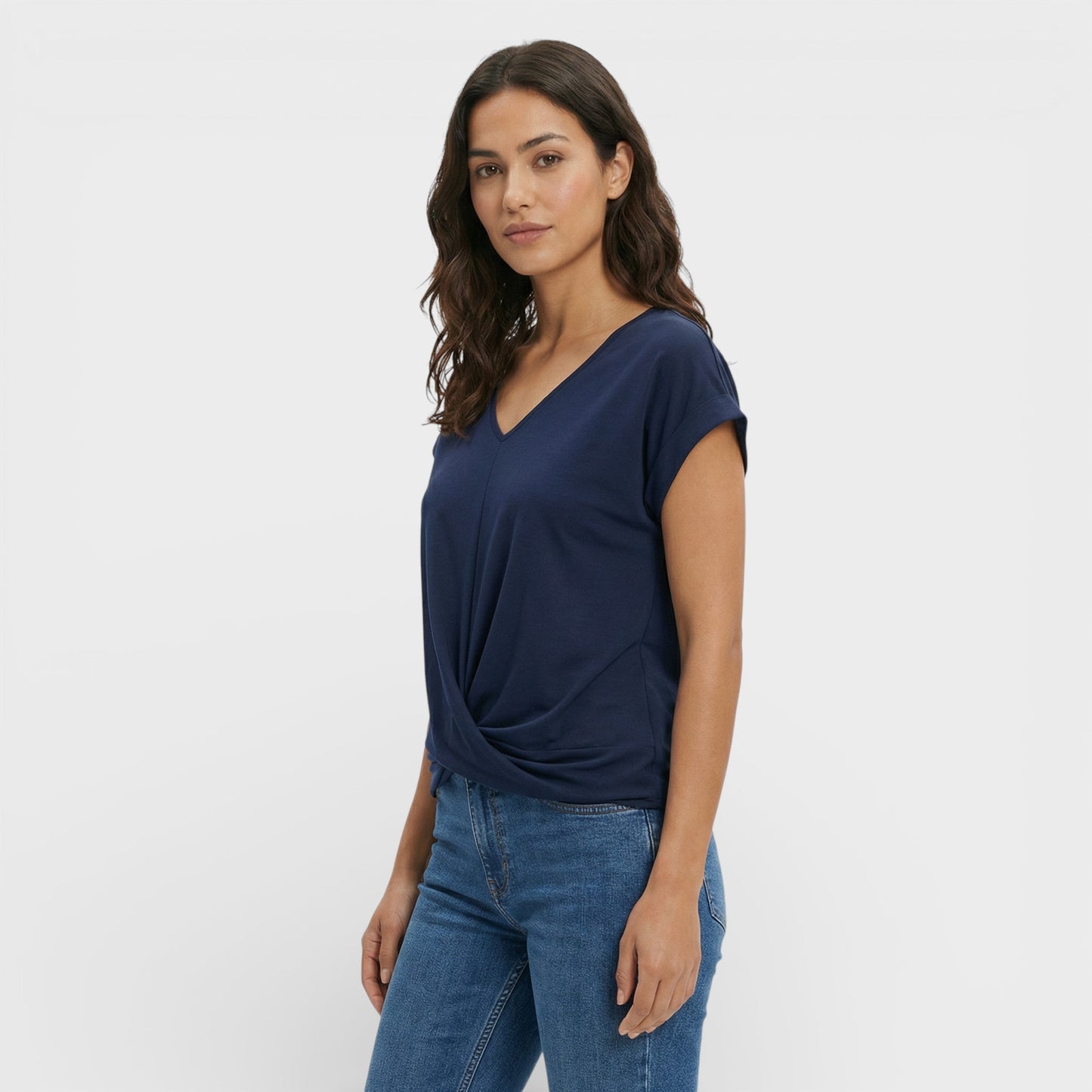 Camiseta Escote Pico Efecto Moldeador