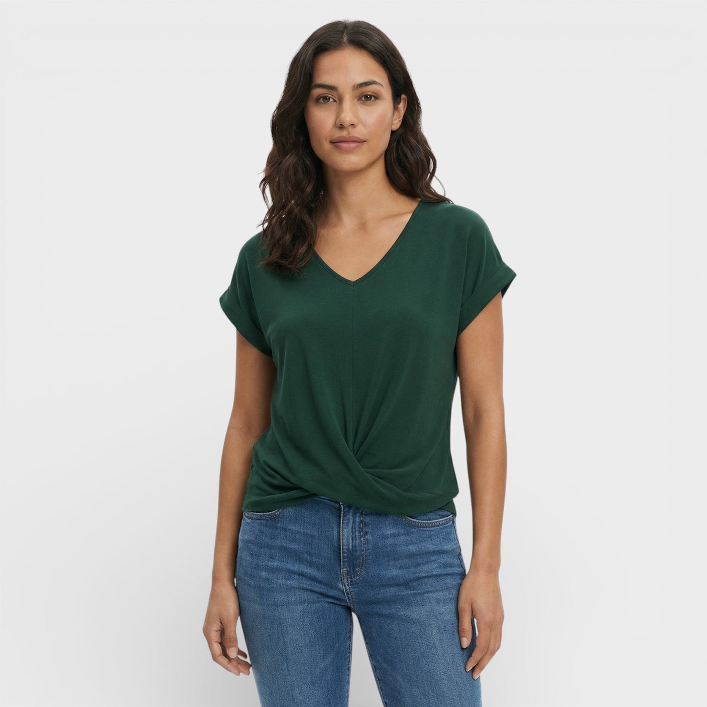 Camiseta Escote Pico Efecto Moldeador