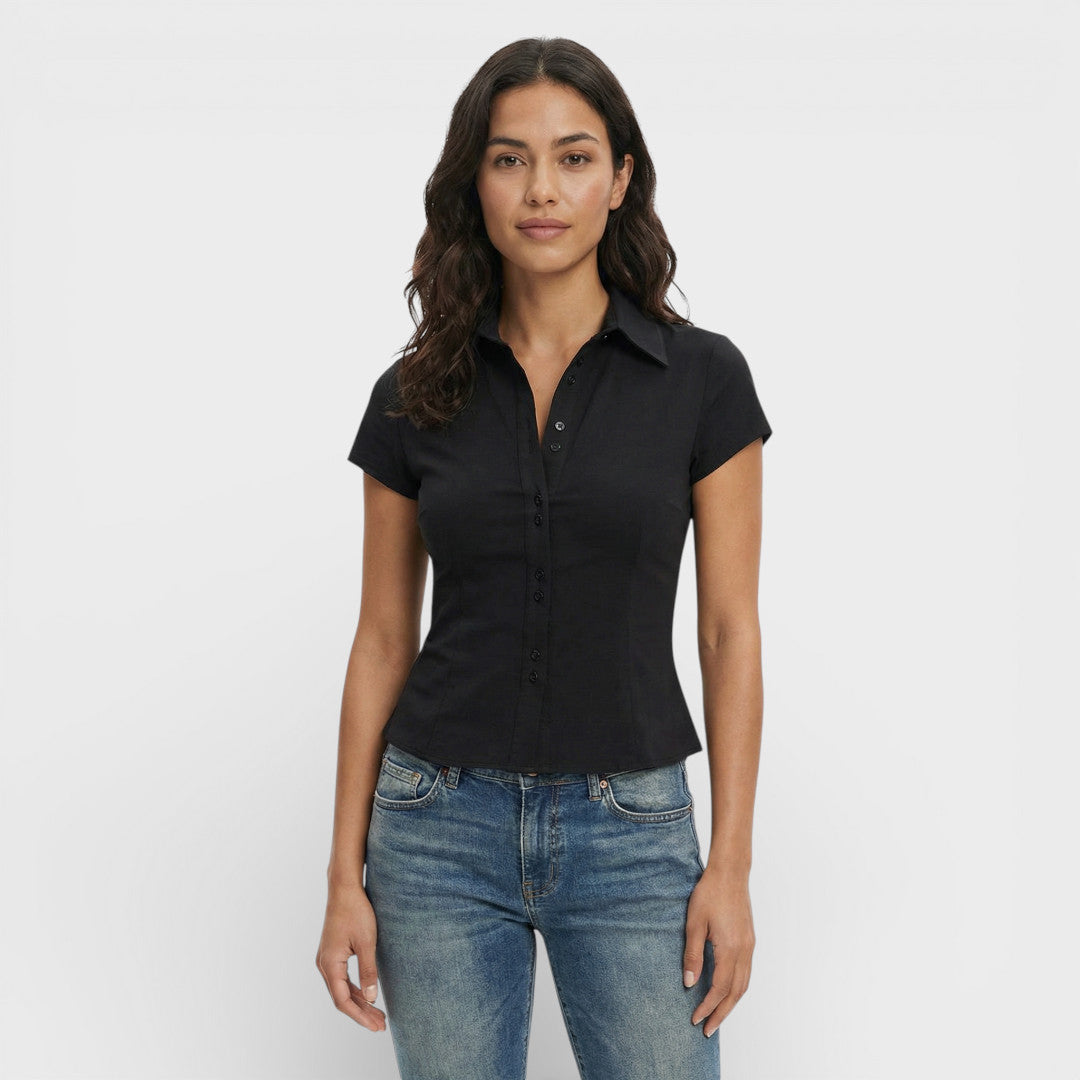 Camisa Cuadros Manga Corta Mujer