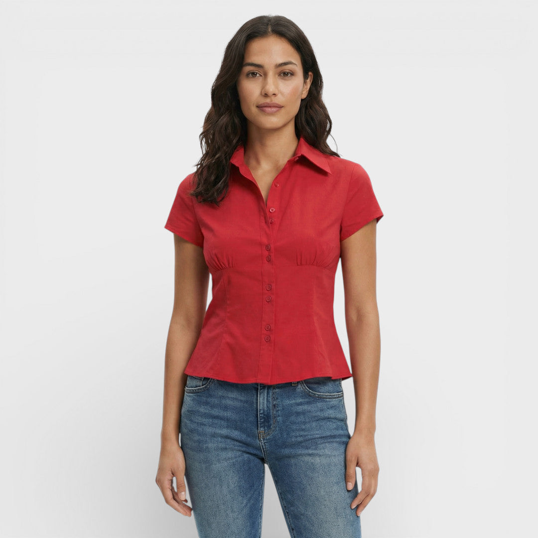 Camisa Cuadros Manga Corta Mujer