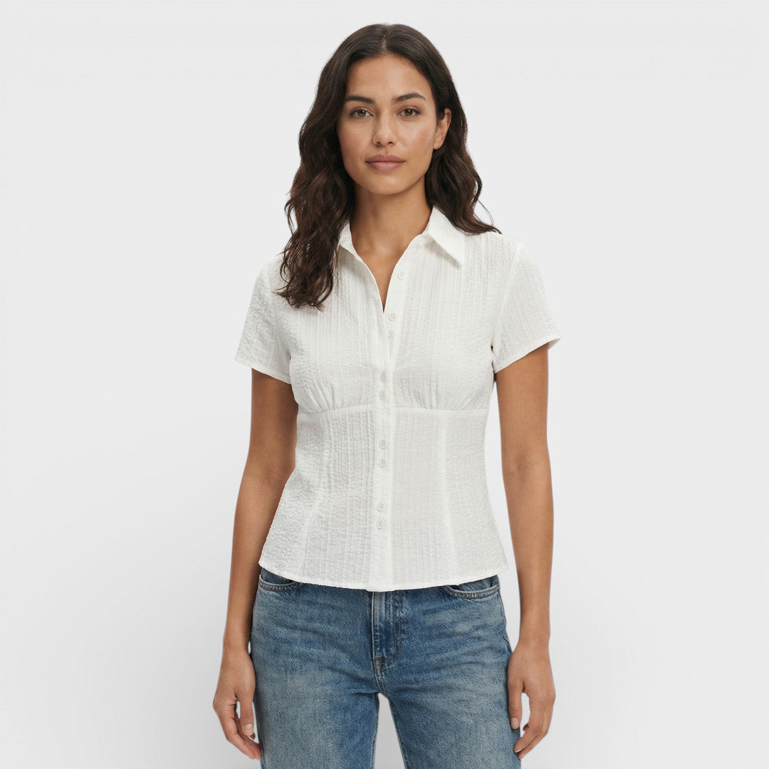 Camisa Cuadros Manga Corta Mujer