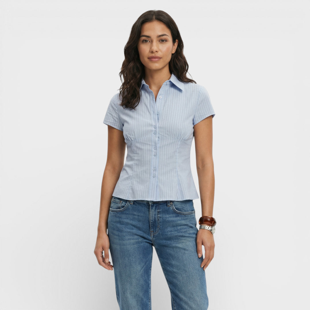 Camisa Cuadros Manga Corta Mujer