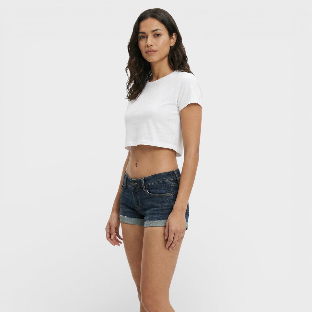 Pantalones Cortos Vaqueros Ajustados Mujer