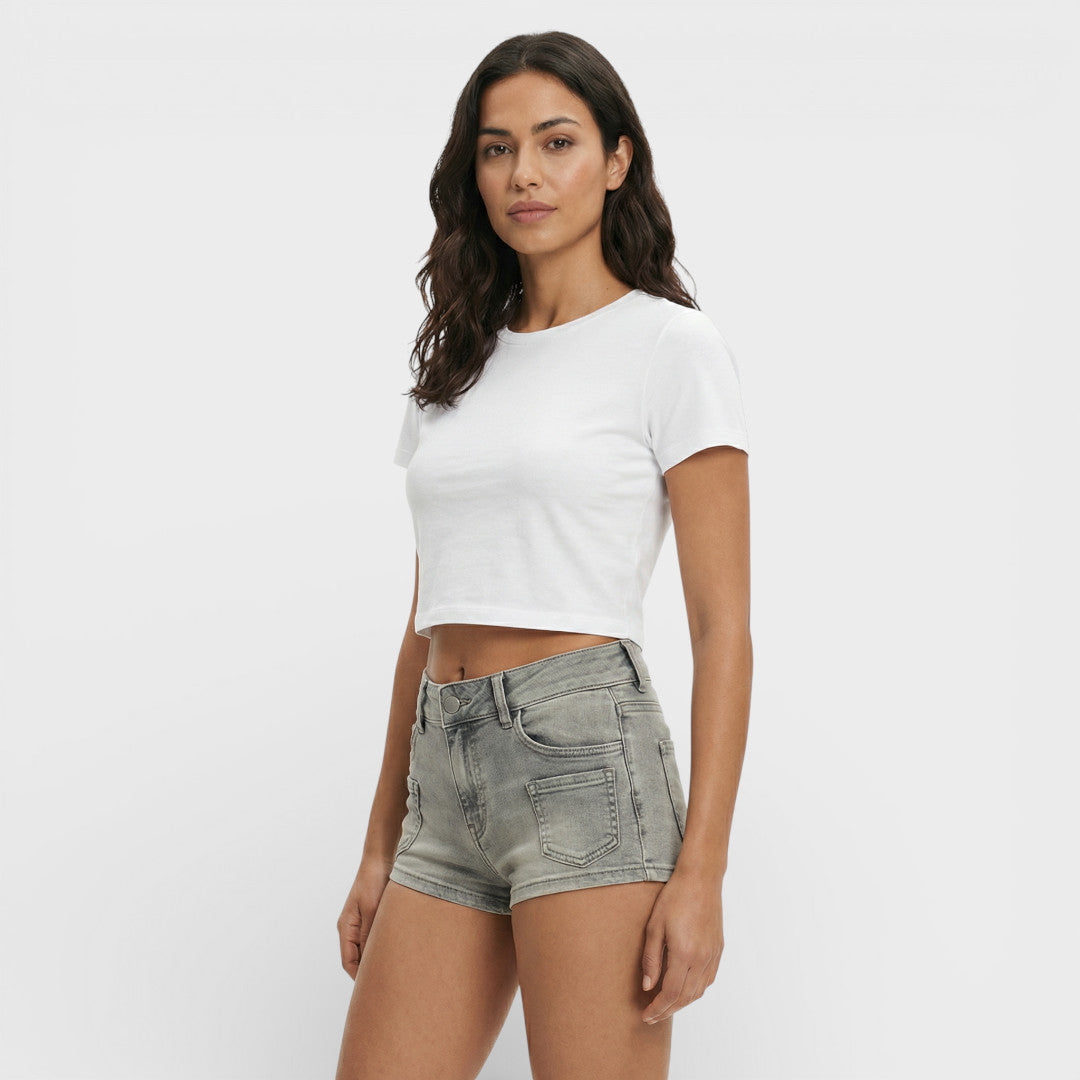 Pantalones Cortos Vaqueros Ajustados Mujer