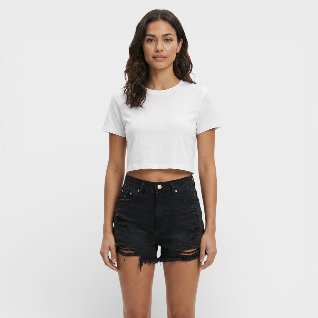 Pantalones Cortos Vaqueros Rasgados Mujer