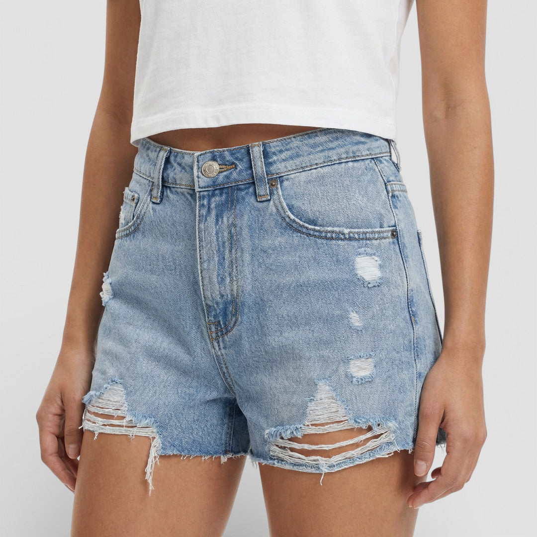 Pantalones Cortos Vaqueros Rasgados Mujer