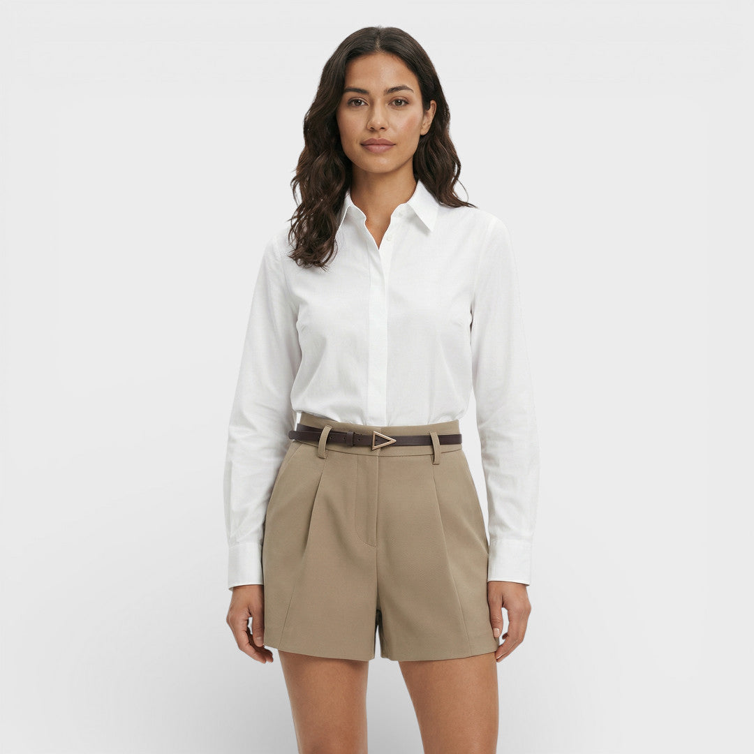 Shorts Mujer Tiro Alto Con Cinturón