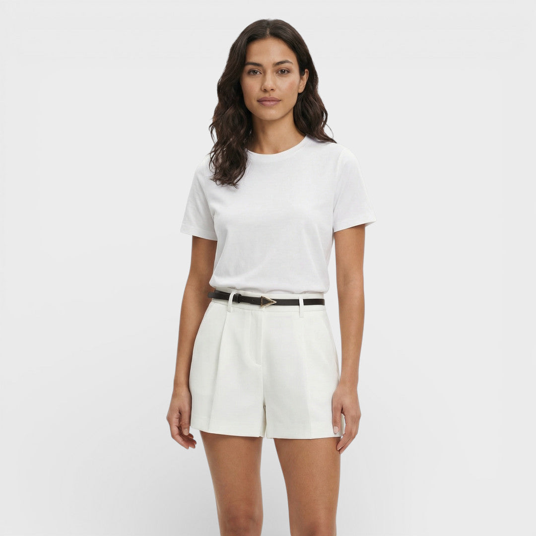 Shorts Mujer Tiro Alto Con Cinturón