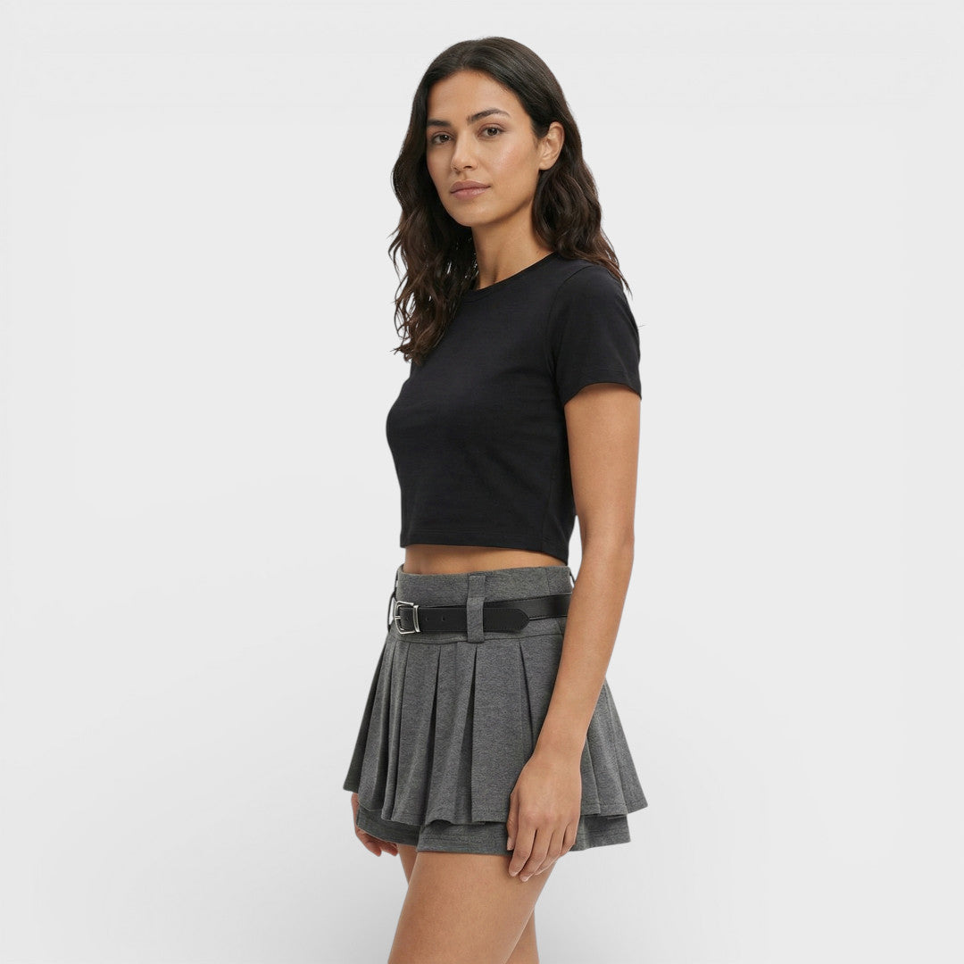 Shorts Plisados Tiro Alto Mujer