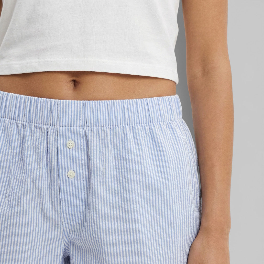 Pantalones Cortos Rayas Cintura Elástica