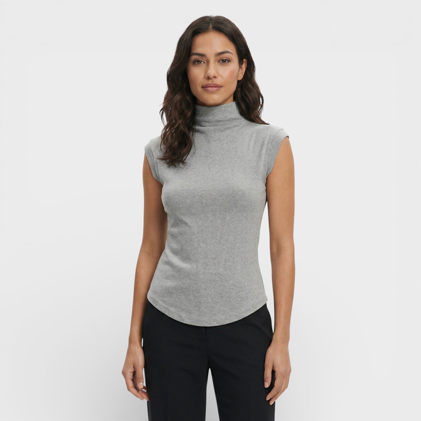 Top Ajustado Cuello Alto Mujer