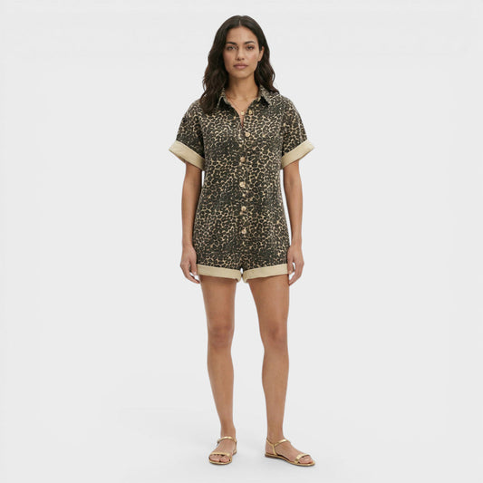 Mono Corto Mujer Estampado Leopardo