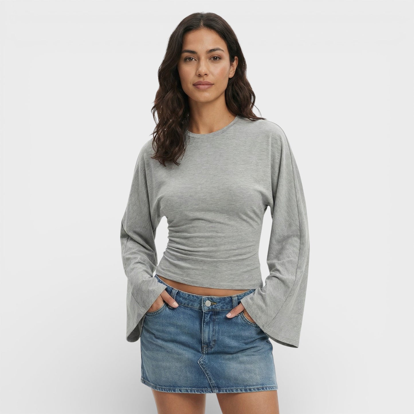 Top Ajustado Manga Larga Mujer