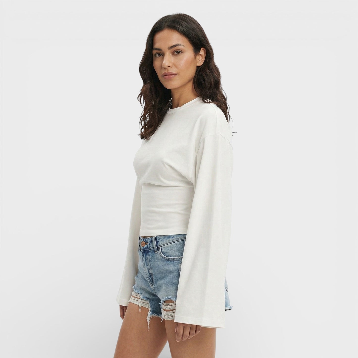 Top Ajustado Manga Larga Mujer