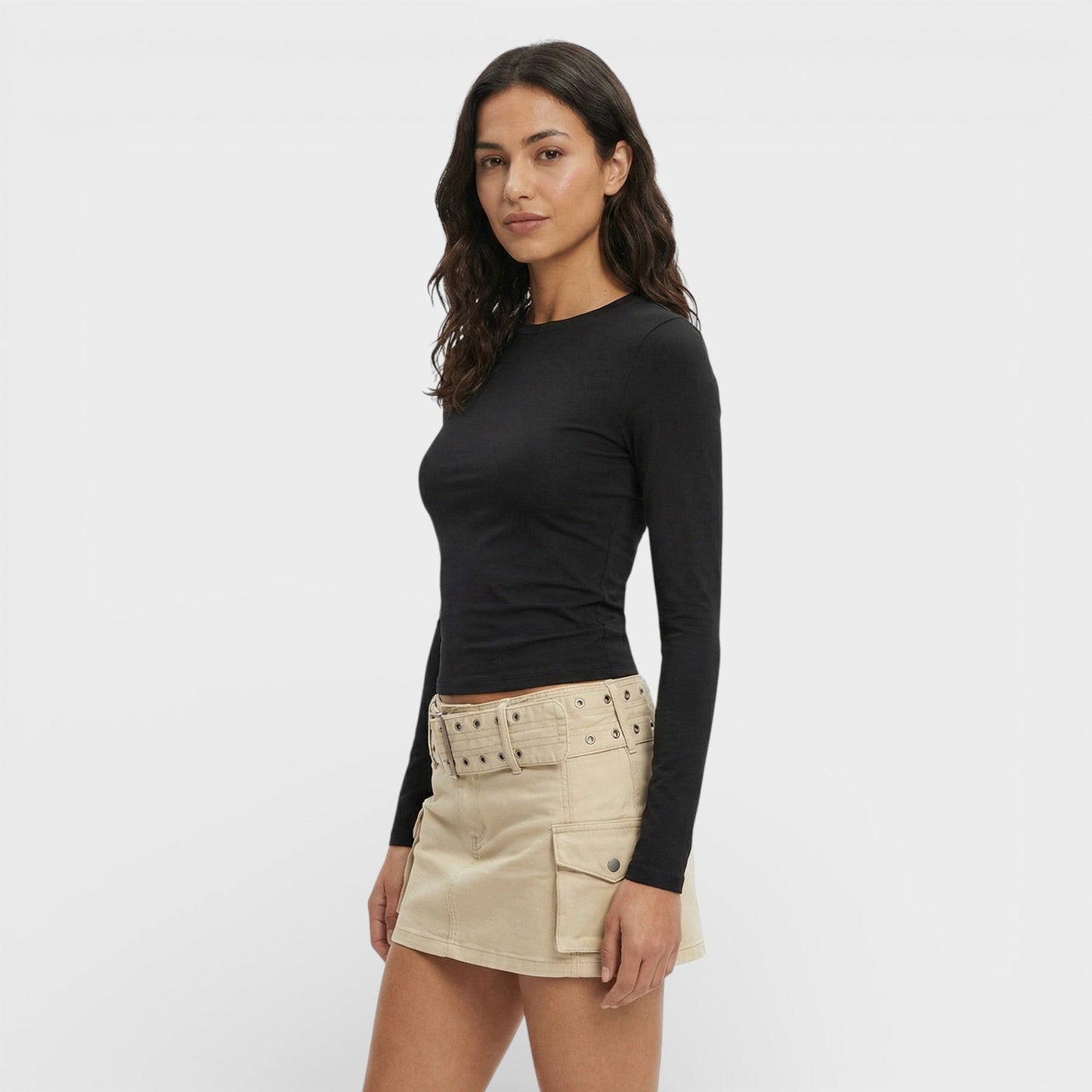 Camiseta Ajustada Manga Larga Mujer