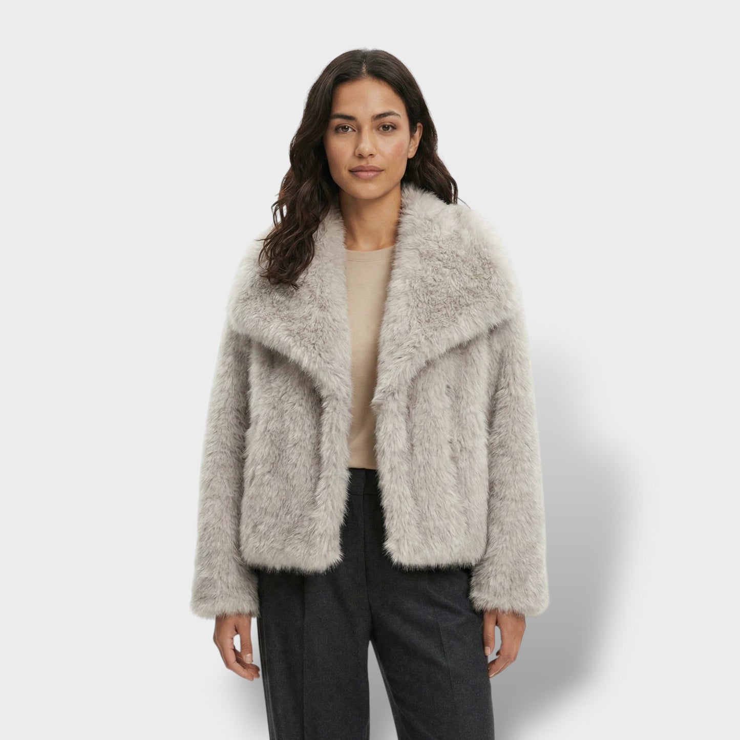 Chaqueta de Pelo Sintético de Lujo Mujer