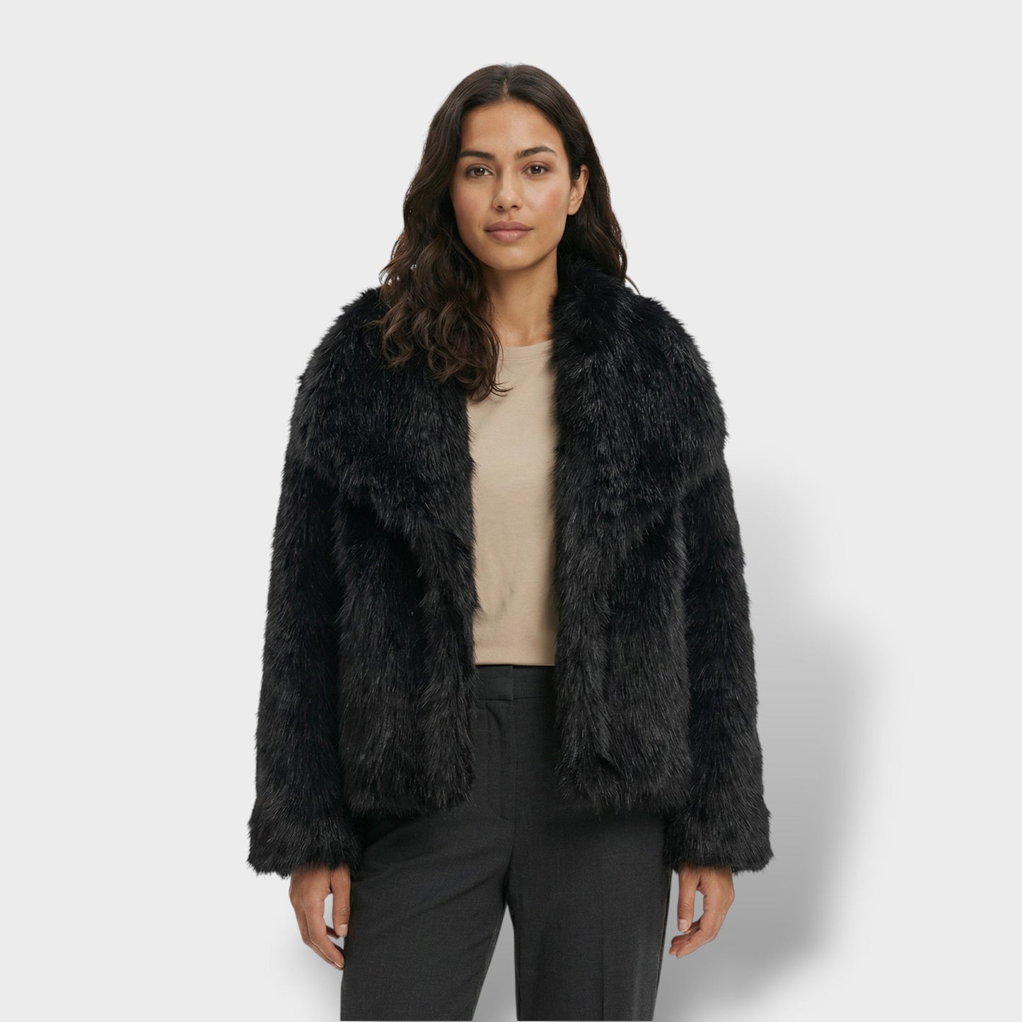 Chaqueta de Pelo Sintético de Lujo Mujer