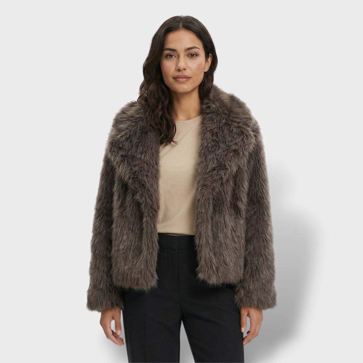 Chaqueta de Pelo Sintético de Lujo Mujer